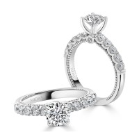Round Brilliant Solitaire with Milgrain Detail