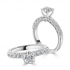 Round Brilliant Solitaire with Milgrain Detail