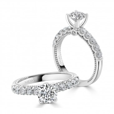Round Brilliant Solitaire with Milgrain Detail