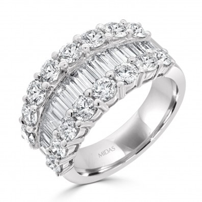 Brilliant Emerald Diamond Channel Band