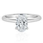 Oval Engagement Ring with Platinum Band