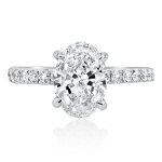 Oval Solitaire Brilliant Band Engagement Ring