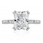 Radiant Cut with Diamond Band Engagement Ring