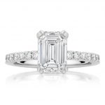 Emerald Cut Solitaire with Claw Shoulders