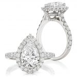Brilliant Pear Halo with Claw Set Band