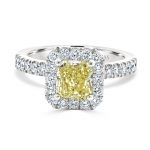 Radiant Fancy Yellow Diamond Engagement Ring