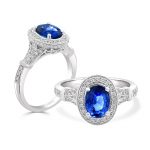 Vintage Milgrain Oval Sapphire