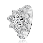 Round Brilliant Diamond Flower with Split Band