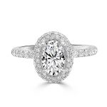 Oval Pavé Halo with Diamond Shoulders