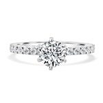 Round Solitaire with Brilliant Diamond Band