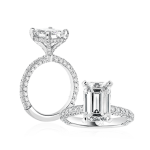 Emerald Cut Diamond Band Engagement Ring