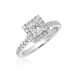 Princess Cut with Diamond Halo and Shoulders